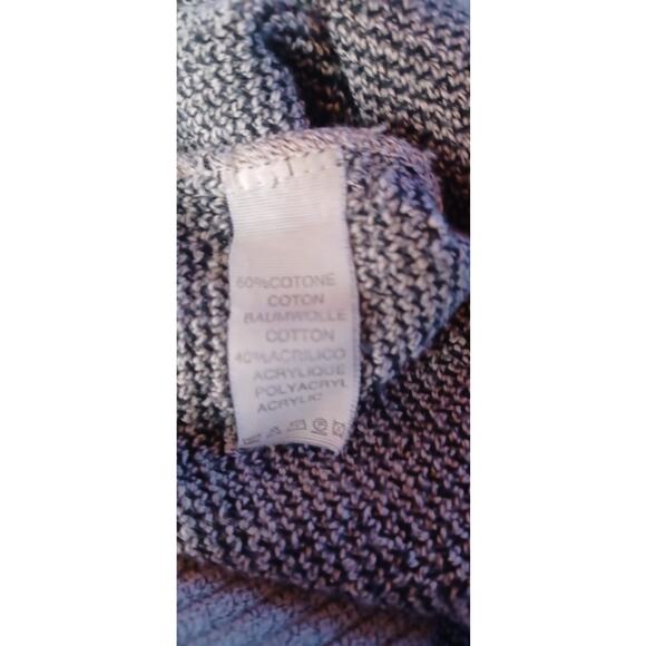 Vintage 90s Cassan Men's Large Cardigan Sweater Grandpa Geometric Knit Gray - Picture 6 of 6